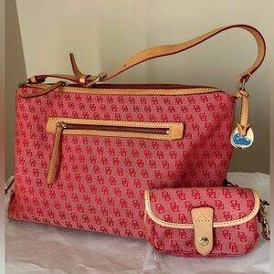 Dooney & Bourke Red Signature Large Shoulder bag and wristlet